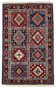 Yalameh Teppich 84X132 Dunkelrosa/Rot Wolle, Persien/Iran Carpetvista