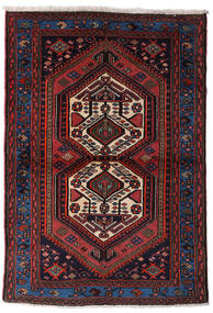 102X148 絨毯 ハマダン オリエンタル ダークレッド/レッド (ウール, ペルシャ/イラン) Carpetvista