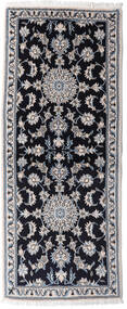 Oriental Nain Rug 80X192 Runner
 Black/Grey Wool, Persia/Iran Carpetvista