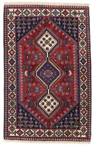 84X130 絨毯 ヤラメー オリエンタル ダークピンク/ダークレッド (ウール, ペルシャ/イラン) Carpetvista