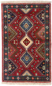  Yalameh Tapete 84X133 Persa Lã Vermelho Escuro/Cinza Escuro Pequeno Carpetvista