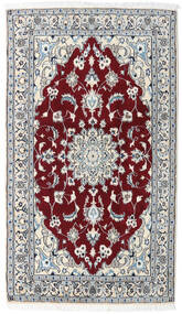 絨毯 ペルシャ ナイン 116X201 ダークレッド/グレー (ウール, ペルシャ/イラン)