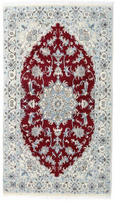 絨毯 ペルシャ ナイン 115X200 グレー/ダークレッド (ウール, ペルシャ/イラン)