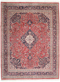 Tapete Kashan Indo 278X365 Vermelho/Cinzento Claro Grande (Lã, Índia)