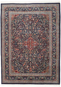 255X346 Keshan Indisch Teppich Orientalischer Grau/Dunkellila Großer (Wolle, Indien) Carpetvista
