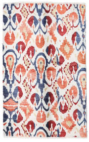 Sari Pure Silk Rug 108X170 Beige/Red Silk, India Carpetvista