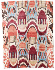 154X204 絨毯 Sari ピュア シルク モダン レッド/ベージュ (絹, インド) Carpetvista