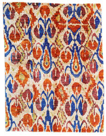 155X203 Sari Reine Seide Teppich Moderner Beige/Rot (Seide, Indien) Carpetvista