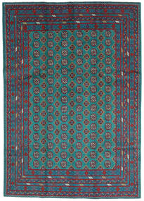  Orientalisk Afghan Fine Matta 200X300 Turkos/Mörkgrå Ull, Afghanistan Carpetvista