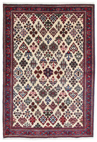 110X160 Meimeh Rug Oriental Dark Pink/Beige (Wool, Persia/Iran) Carpetvista
