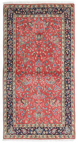 Alfombra Oriental Kerman 85X163 Rojo/Beige (Lana, Persia/Irán)