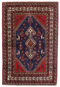 Ghashghai Fine Teppe 105X155 Mørk Rosa/Rød Ull, Persia/Iran Carpetvista