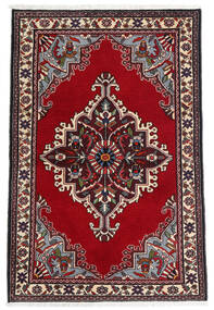 90X135 絨毯 オリエンタル サルーク Fine ダークレッド/レッド (ウール, ペルシャ/イラン) Carpetvista