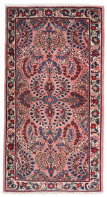 Tapete Oriental Sarough 75X140 Vermelho/Rosa Escuro (Lã, Pérsia/Irão)