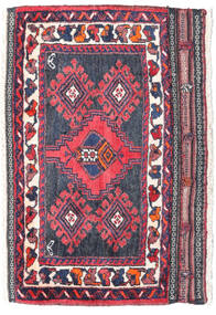 45X82 Afshar/Sirjan Rug Oriental Red/Dark Purple (Wool, Persia/Iran) Carpetvista