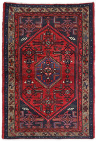 105X155 絨毯 オリエンタル ハマダン ダークパープル/レッド (ウール, ペルシャ/イラン) Carpetvista