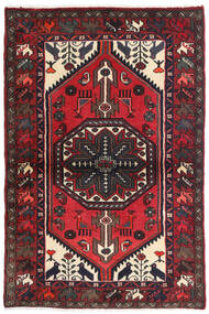 Hamadan Vloerkleed 98X145 Rood/Donker Roze Wol, Perzië/Iran Carpetvista