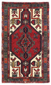 75X125 絨毯 ハマダン オリエンタル レッド/ダークピンク (ウール, ペルシャ/イラン) Carpetvista