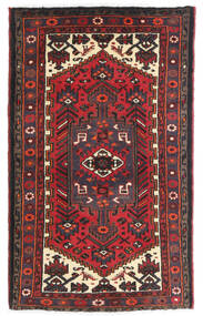 Tapete Hamadã 75X125 Vermelho/Vermelho Escuro (Lã, Pérsia/Irão)