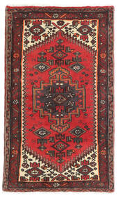 絨毯 ハマダン 75X130 レッド/茶色 (ウール, ペルシャ/イラン)