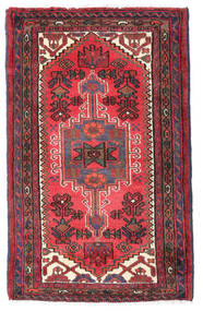 絨毯 ペルシャ ハマダン 77X125 レッド/ダークレッド (ウール, ペルシャ/イラン)