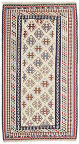 148X268 Kelim Senneh Fine Teppich Orientalischer Beige/Dunkelgrau (Wolle, Persien/Iran) Carpetvista