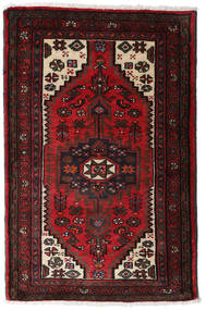80X125 絨毯 オリエンタル ハマダン ダークレッド/ベージュ (ウール, ペルシャ/イラン) Carpetvista