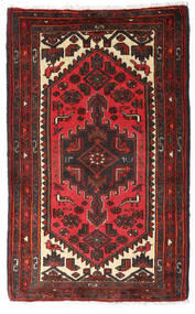 絨毯 ハマダン 80X132 ダークレッド/レッド (ウール, ペルシャ/イラン)