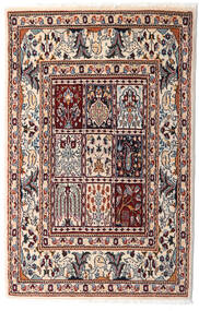 Moud Teppich 76X117 Beige/Dunkelrot Wolle, Persien/Iran Carpetvista