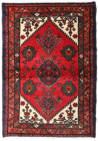  Persian Hamadan Rug 100X143 Red/Dark Red Carpetvista