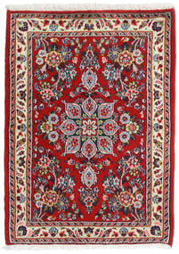 67X92 絨毯 オリエンタル ハマダン シャフバフ レッド/ベージュ (ウール, ペルシャ/イラン) Carpetvista