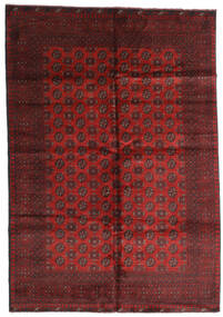  Afghan Fine Vloerkleed 199X287 Wol Donkerrood/Rood Carpetvista