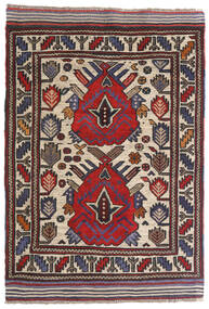 絨毯 キリム ゴルバリヤスタ 80X130 レッド/ダークグレー (ウール, アフガニスタン)