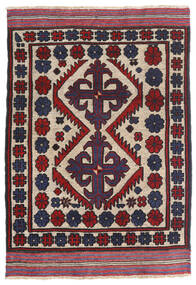 90X130 絨毯 キリム ゴルバリヤスタ オリエンタル ダークグレー/レッド (ウール, アフガニスタン) Carpetvista