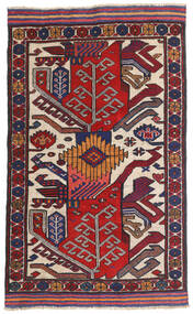 絨毯 キリム ゴルバリヤスタ 90X145 レッド/ダークピンク (ウール, アフガニスタン)