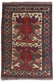 90X140 絨毯 オリエンタル キリム ゴルバリヤスタ ダークグレー/レッド (ウール, アフガニスタン) Carpetvista