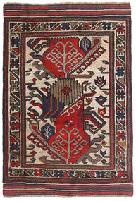 Kilim Golbarjasta Rug 100X140 Red/Dark Grey Wool, Afghanistan Carpetvista