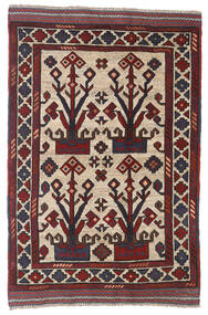 90X130 絨毯 オリエンタル キリム ゴルバリヤスタ レッド/ベージュ (ウール, アフガニスタン) Carpetvista