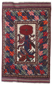  Orientalsk Kelim Golbarjasta Tæppe 95X150 Lyserød/Rød Uld, Afghanistan Carpetvista