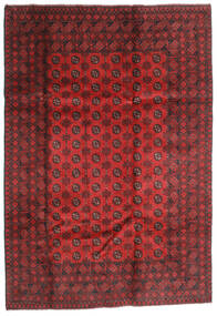  Afghan Fine Rug 202X289 Wool Red/Dark Red Carpetvista