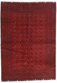  Afghan Fine Rug 202X290 Wool Dark Red/Red Carpetvista