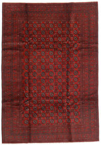  Afghan Fine 199X289 Wollteppich Braun/Rot Carpetvista