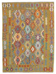  148X196 Kelim Afghan Old Stil Teppich Orange/Grau Afghanistan Carpetvista