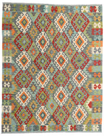 148X189 絨毯 キリム アフガン オールド スタイル オリエンタル グリーン/グレー (ウール, アフガニスタン) Carpetvista