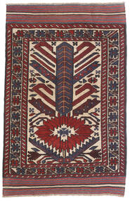  Oriental Kilim Golbarjasta Rug 85X135 Red/Dark Grey Wool, Afghanistan Carpetvista