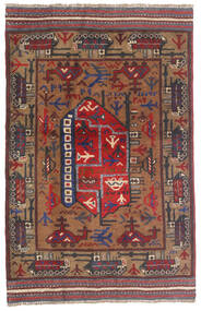 90X145 絨毯 オリエンタル キリム ゴルバリヤスタ レッド/茶色 (ウール, アフガニスタン) Carpetvista
