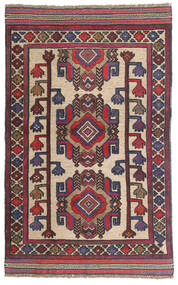 絨毯 キリム ゴルバリヤスタ 95X145 レッド/ダークレッド (ウール, アフガニスタン)