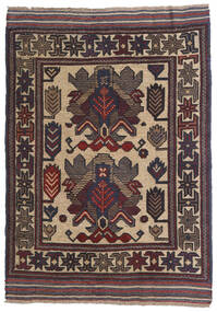絨毯 オリエンタル キリム ゴルバリヤスタ 90X130 ダークピンク/ベージュ (ウール, アフガニスタン)