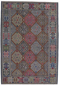 絨毯 オリエンタル キリム アフガン オールド スタイル 204X298 ダークグレー/グレー (ウール, アフガニスタン)