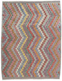 Kelim Afghan Old Stil Teppich 186X239 Grau/Rot Wolle, Afghanistan Carpetvista